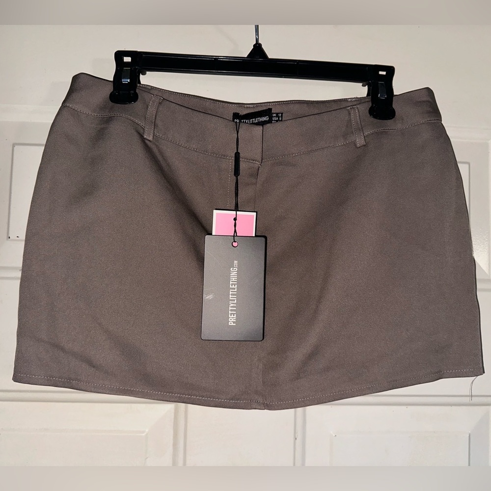 PrettyLittleThing Taupe Low Rise Micro Mini Skirt